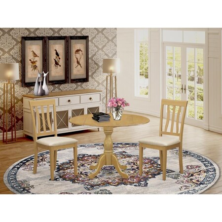 East West Furniture 3 Piece Dublin Kitchen Dining Table Set - Oak DMAN3-OAK-C